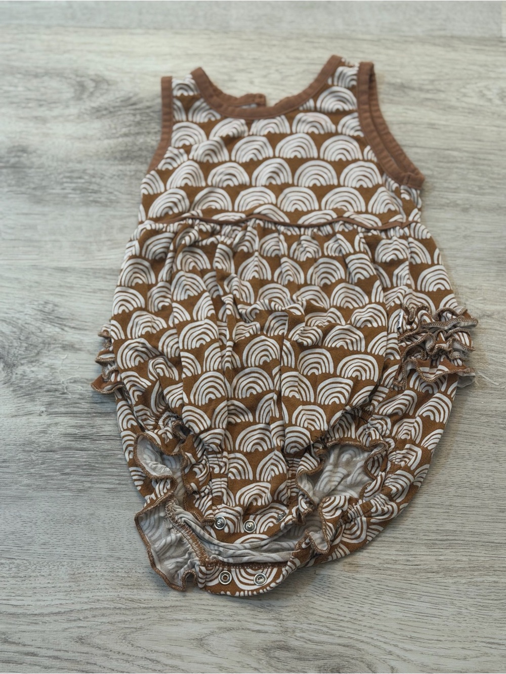 Little Sleepies Rust Rainbows Bubble Romper 6-12